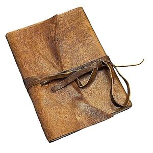 SMALL Handmade Leather Bound Booklet Journal Tablet